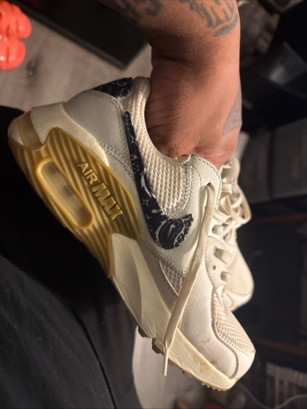 Nike Wmns Air Max Excee 'Sail Black Paisley' size 6.5 NO INSOLES